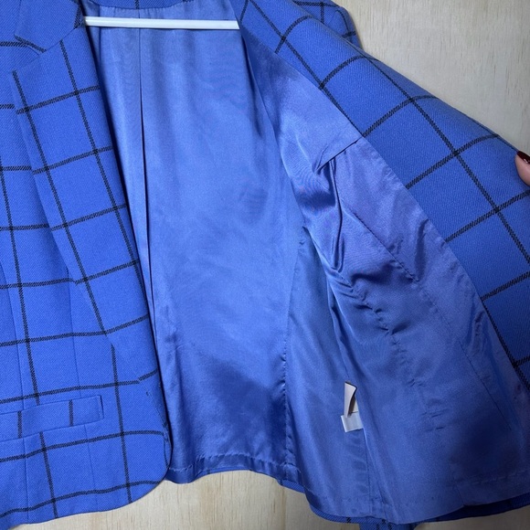 Pendleton Women’s Blue Sport Coat with Windowpane Pattern Size 12 - Picture 11 of 12